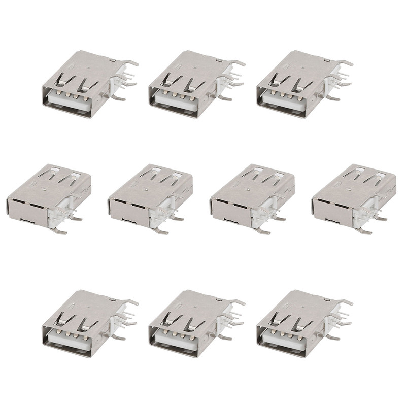 كانكتور مادگی USB-A مدل 4Pin-Up.Right-Cur بسته 10 عددی