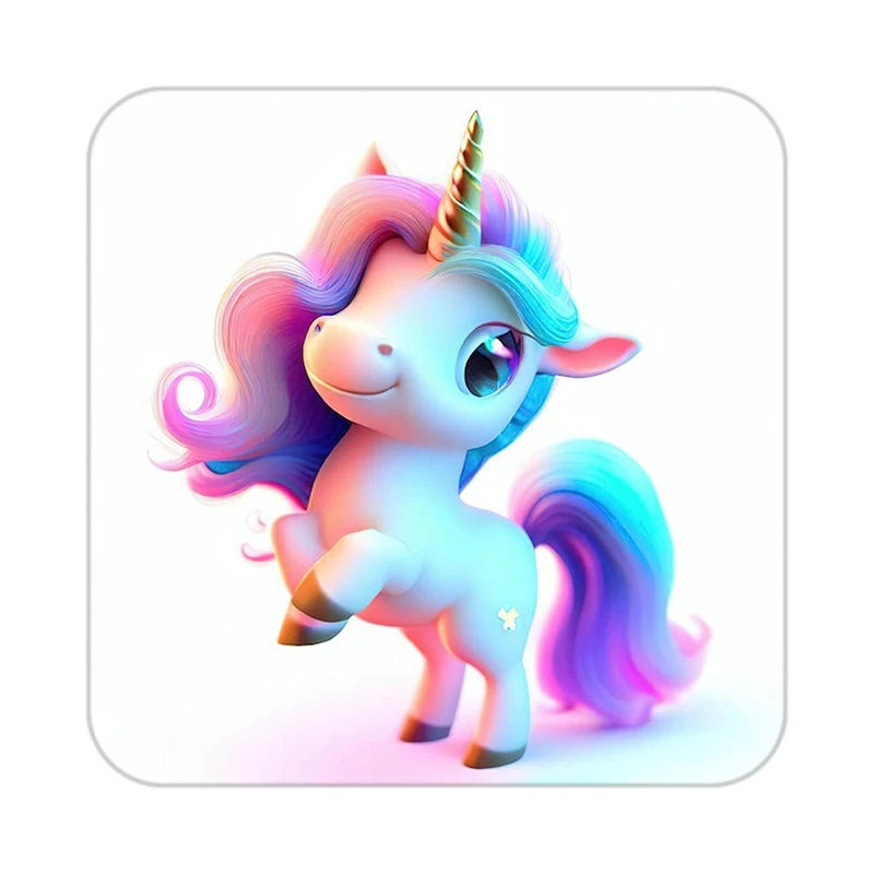 زیر لیوانی کاکتی طرح اسب تک شاخ و یونیکورن مدل mp32818