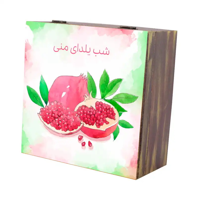 جعبه هدیه چوبی مدل یلدای ایرانی کد WB14y