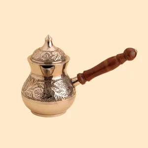 قهوه جوش برنجی مدل گلی 221706