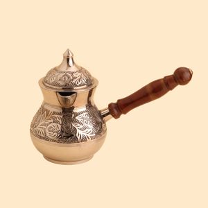 قهوه جوش برنجی مدل گلی 221706