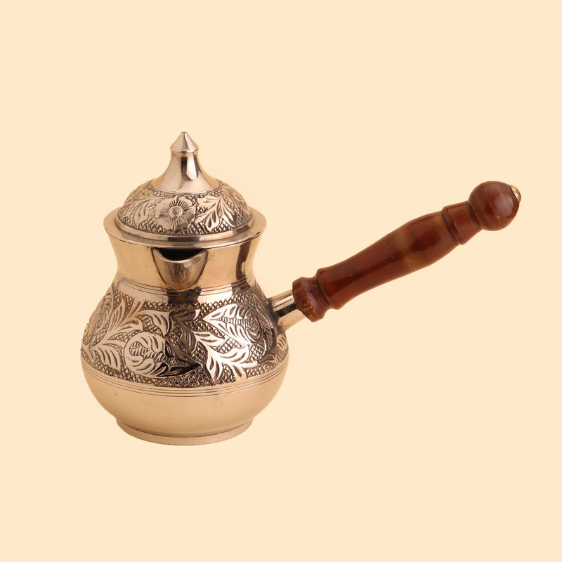 قهوه جوش برنجی مدل گلی 221706