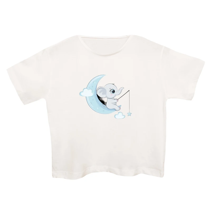 کراپ‌تی شرت آستین کوتاه زنانه مدل فیل کد 7