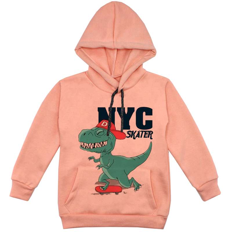 هودی پسرانه مدل دانیاسور F59 رنگ گلبهی