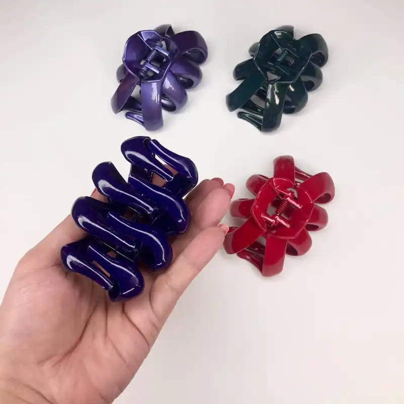 کلیپس مو زنانه مدل گوجه ایی مجموعه 4 عددی