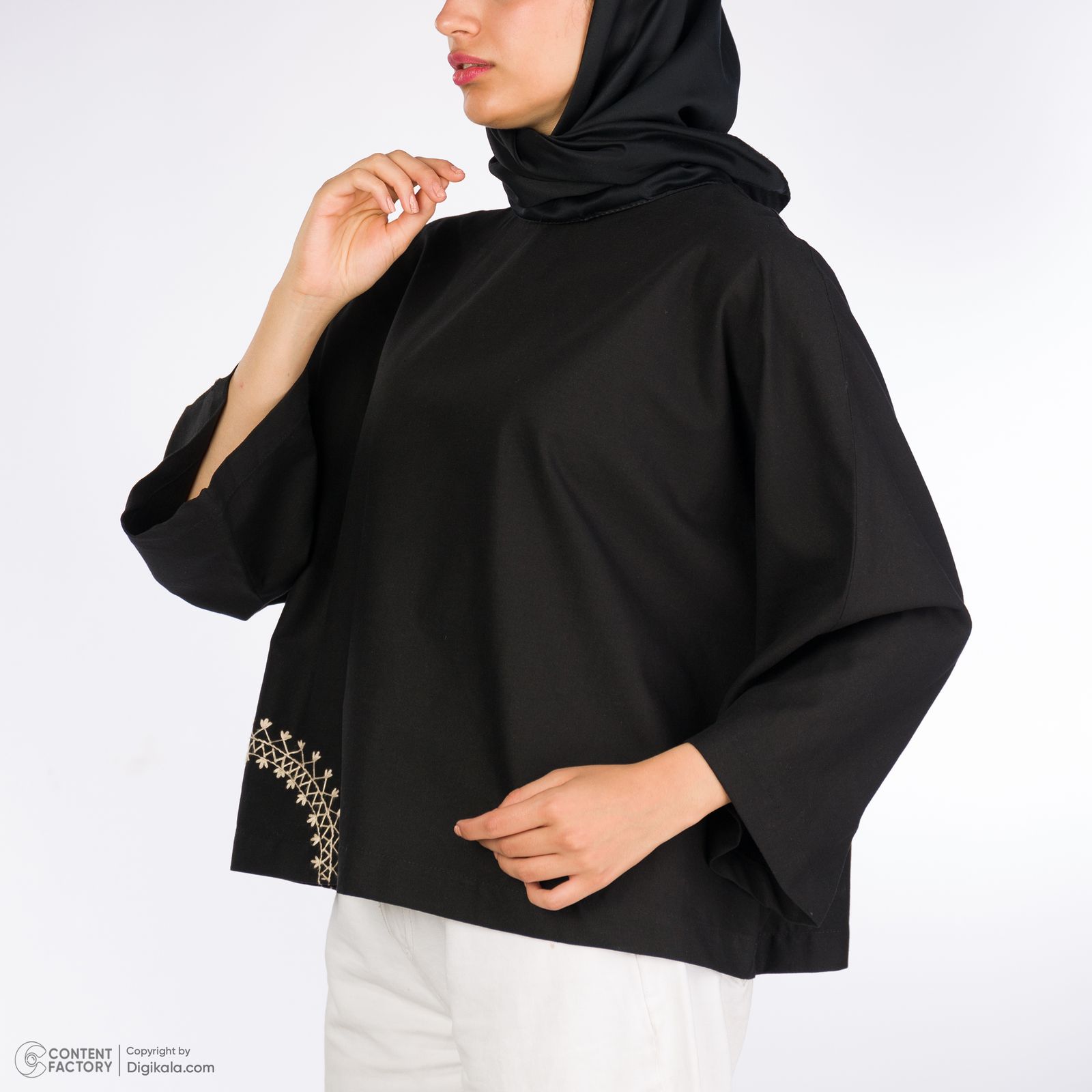 بلوز آستین سه ربع زنانه دیجی استایل اسنشیال مدل مهتا رنگ مشکی -  - 12