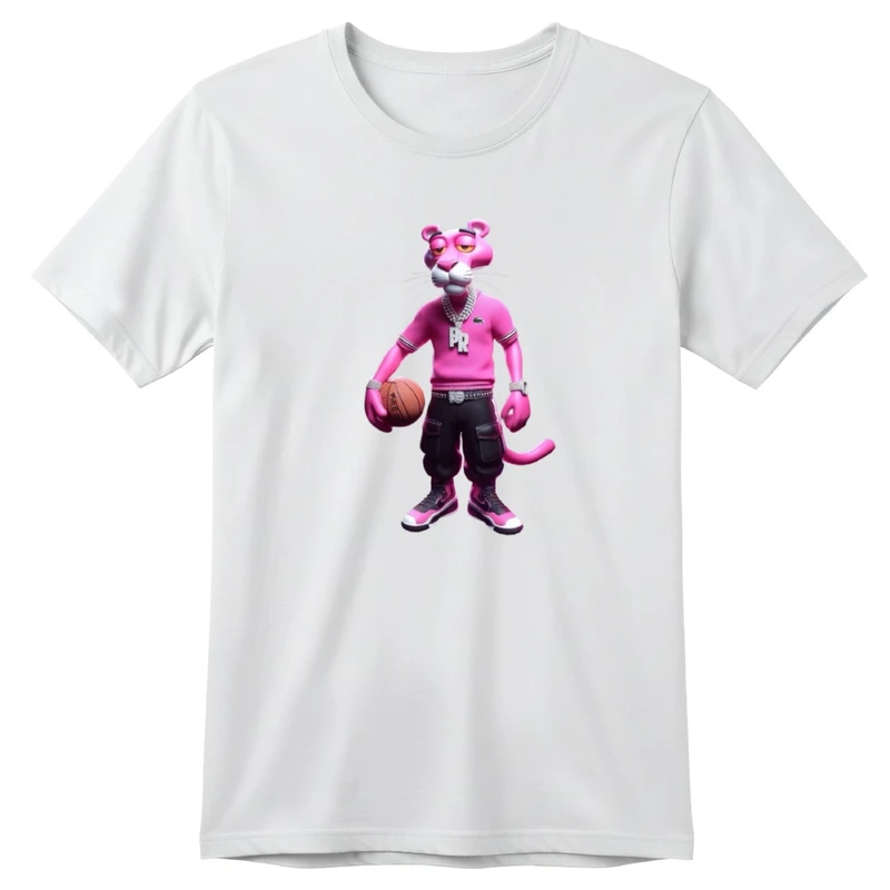 تی‌شرت آستین کوتاه بچگانه مدل پلنگ صورتی کد v1 