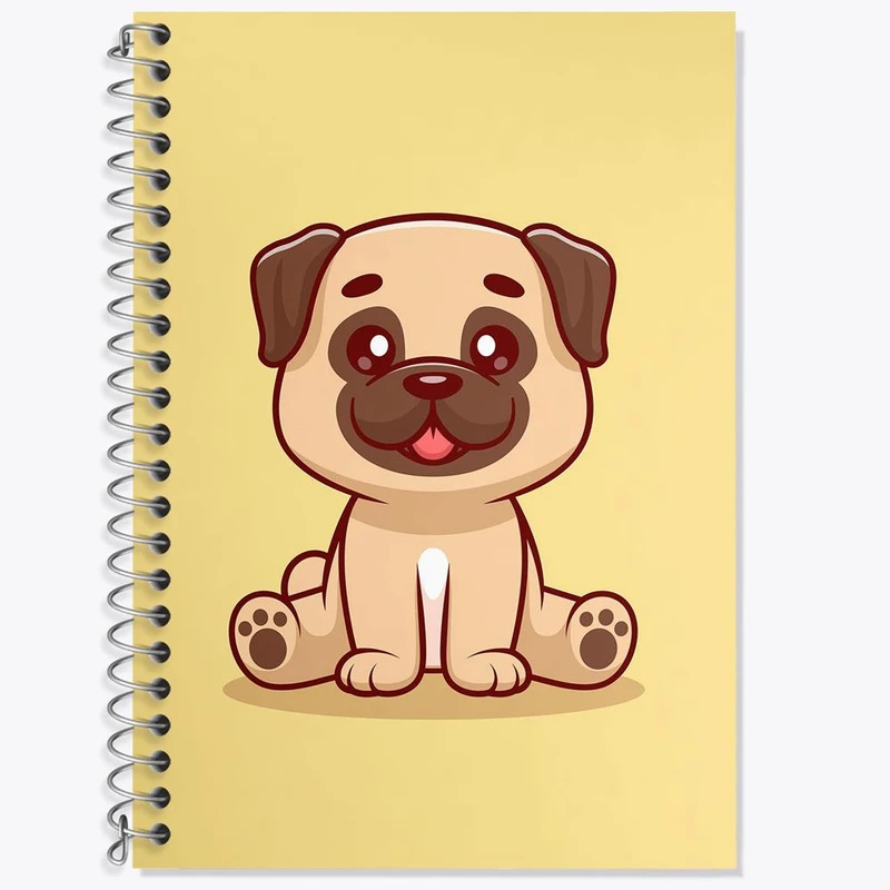 دفتر زبان 50 برگ خندالو مدل دو خط طرح حیوانات بامزه سگ کد 29721