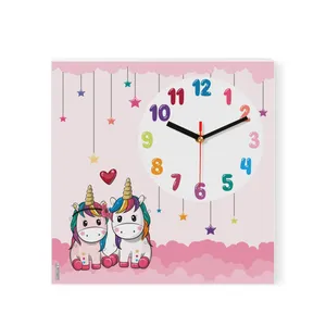 ساعت دیواری کودک مدل یونیکورن کد UN-P-1032