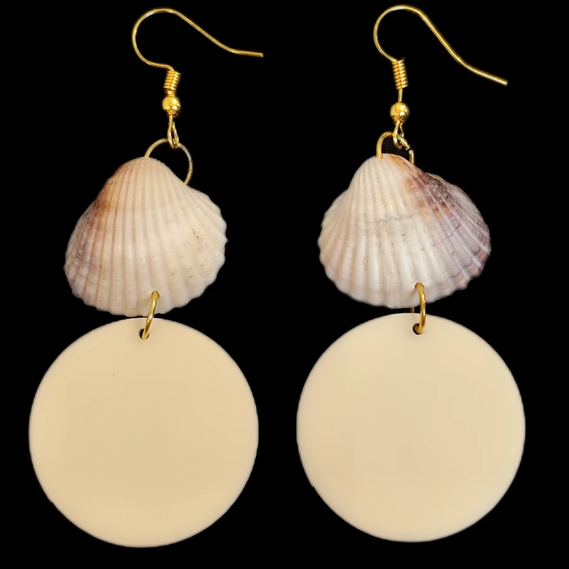 گوشواره آویز زنانه مدل صدف دریایی