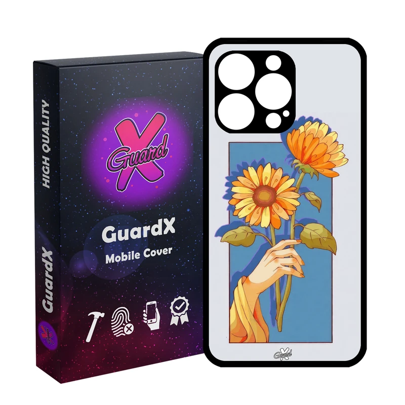 کاور گارد ایکس طرح گل و دست مدل Glass10675 مناسب برای گوشی موبایل اپل iPhone 13 Pro