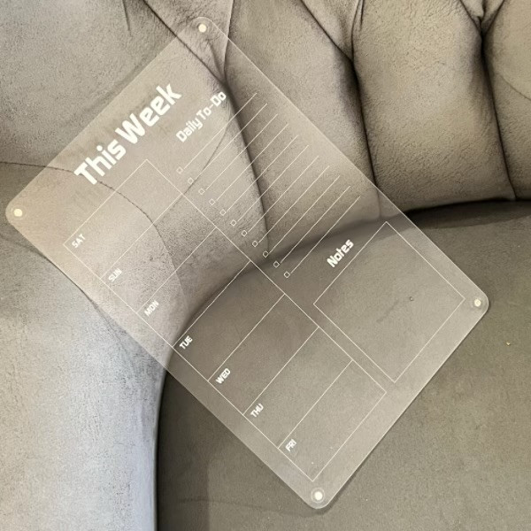 تخته وایت برد مدل پلنر هفتگی سایز 29.5×19.5 سانتی متر به همراه ماژیک