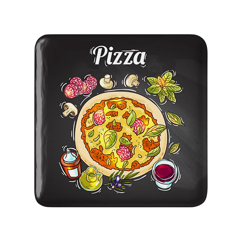 پیکسل خندالو طرح پیتزا  Pizza مدل مربعی کد 31092