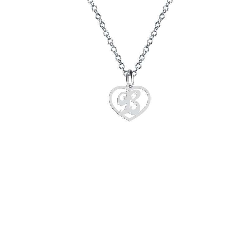 گردنبند نقره زنانه هایکا مدل قلب و حرف B کد n.ha2-758