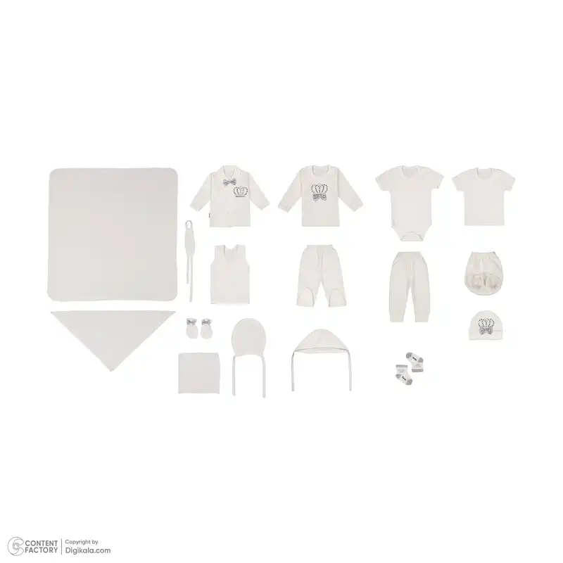 ست 17 تکه لباس نوزادی مدل تاج بهار