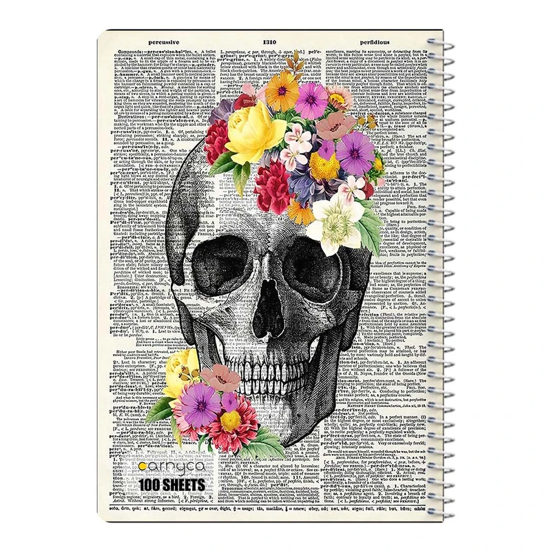 دفتر مشق 100 برگ سیمی کارنیکا طرح روزنامه وینتج اسکلت Vintage Newspaper Skeleton کد 13113