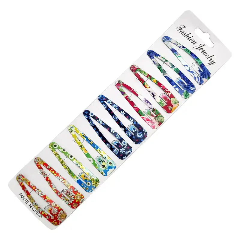 گیره مو زنانه مدل گل کد SNG256-5 مجموعه 10 عددی