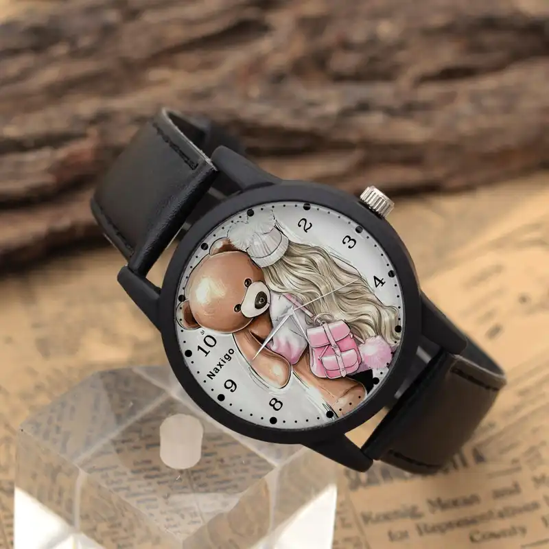 ساعت مچی عقربه ای ناکسیگو مدل دخترانه فانتزی کد LF12325