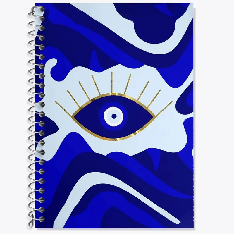 دفتر زبان 50 برگ خندالو مدل سه خط طرح چشم نظر کد 22014