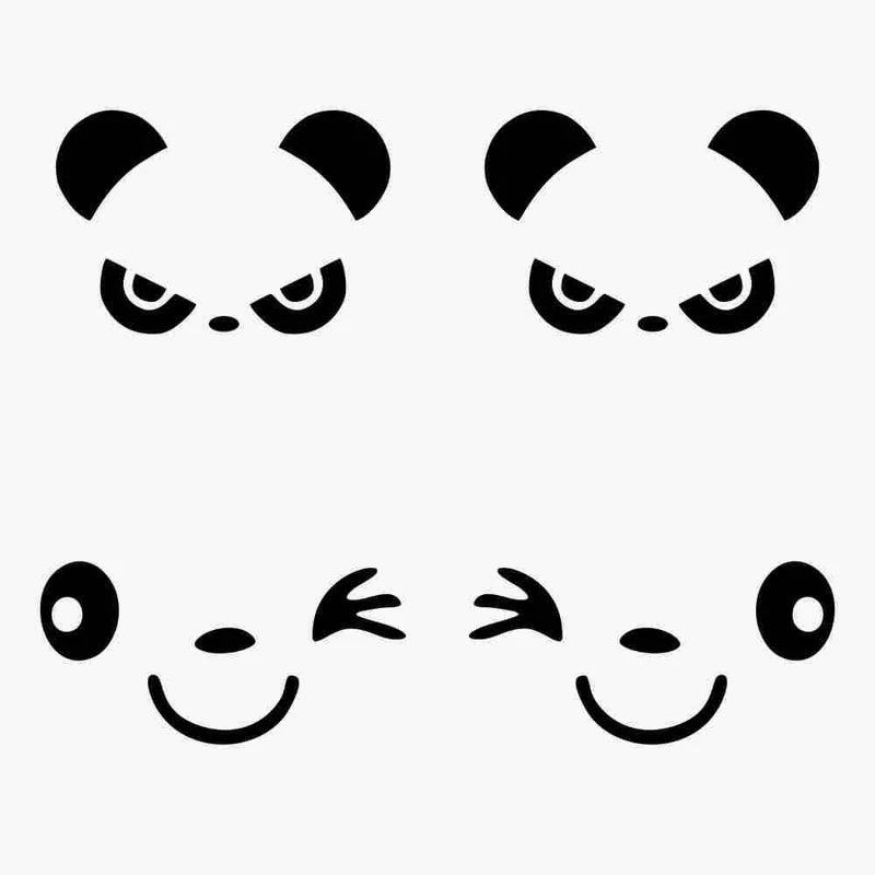 استیکر خودرو طرح پاندا کد KH403 بسته 4 عددی 