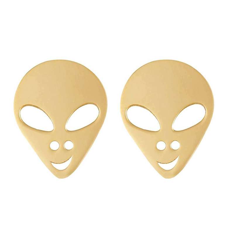 گوشواره طلا 18 عیار زنانه قیراط طرح شبح کد GH4645