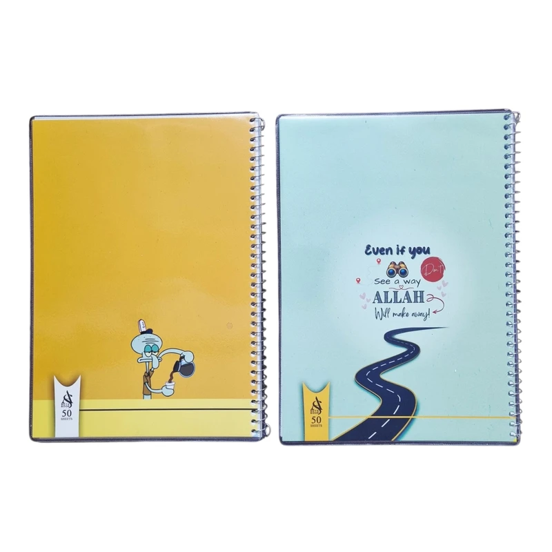 دفتر مشق 50 برگ مدل پاستیلی کد pa05 بسته 2 عددی