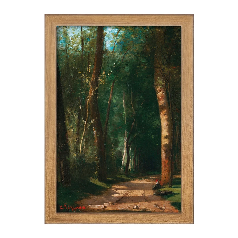 تابلو خندالو مدل نقاشی کوچه در یک جنگل اثر کامیل پیسارو کد F12340