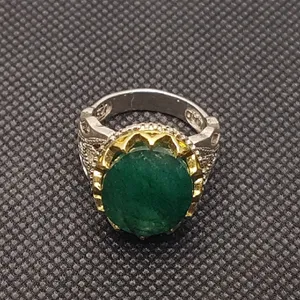 انگشتر نقره مردانه مدل سنگ زمرد کد P300