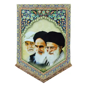 پرچم مدل مذهبی طرح امام خمینی و آیت الله خامنه ای و حاج قاسم سلیمانی