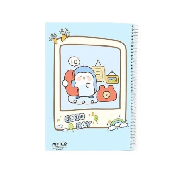 دفتر مشق 60 برگ پیتیکو مدل حاشیه دار طرح پنگوئن منشی