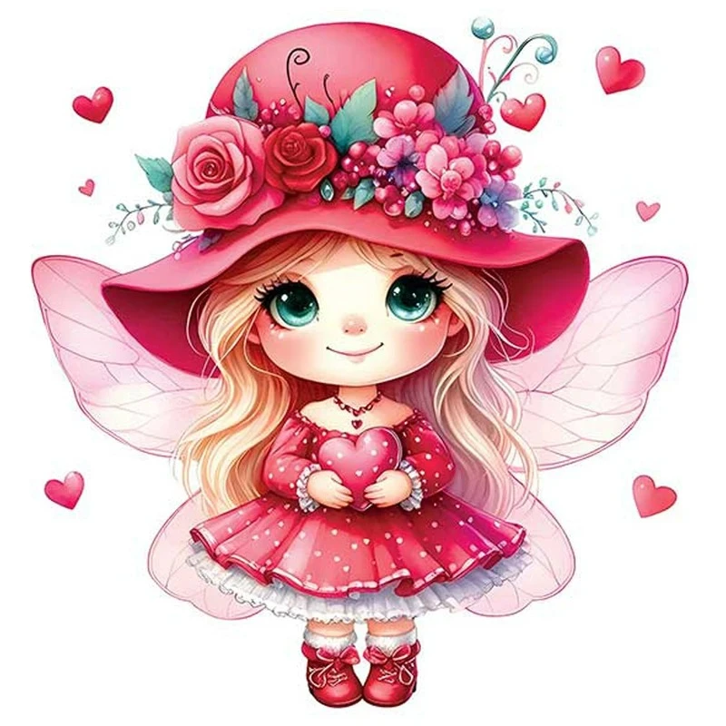 استیکر پارچه و لباس کارانس مدل  دختر پروانه ای کد AST-84 بسته 4 عددی