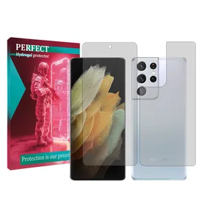 Perfect transparent Model Tough screen protector suitable for Samsung Galaxy S21 Ultra 5G Mobile phone with back protector
