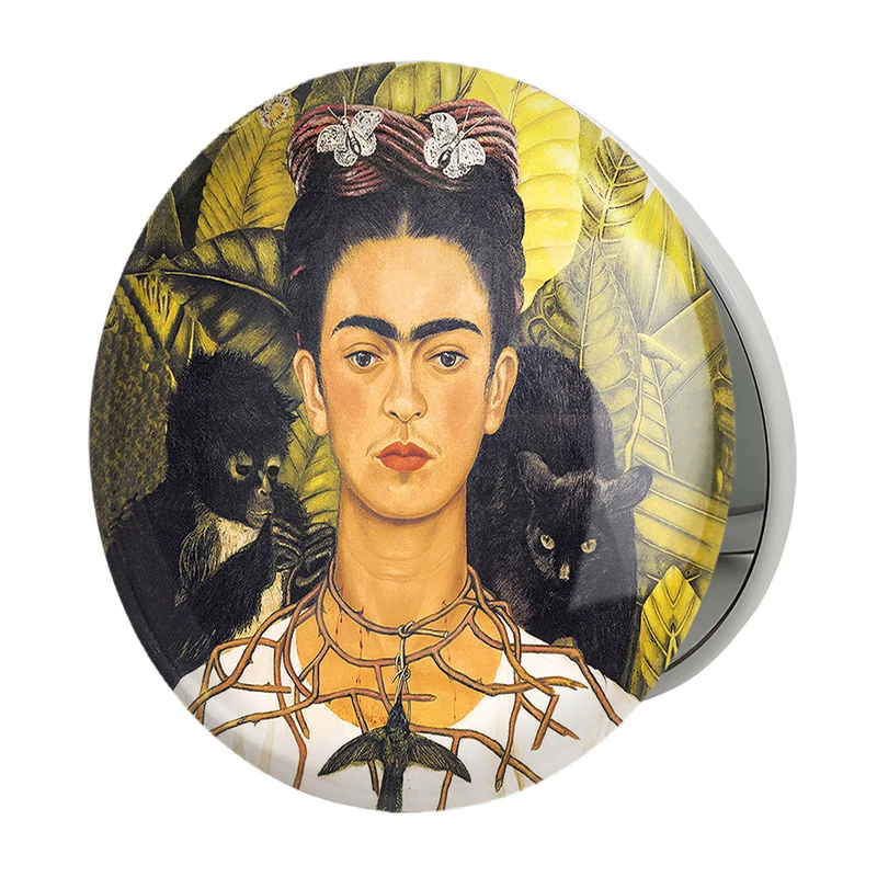 آینه جیبی خندالو طرح فریدا کالو Frida Kahlo مدل تاشو کد 3720 
