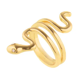 انگشتر زنانه گالری عزیزی طرح مار مدل 15410