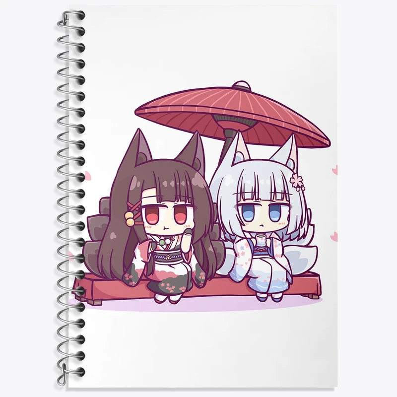 دفتر زبان 50 برگ خندالو مدل دو خط طرح بازی آزور لین (Azur Lane) کد 34278