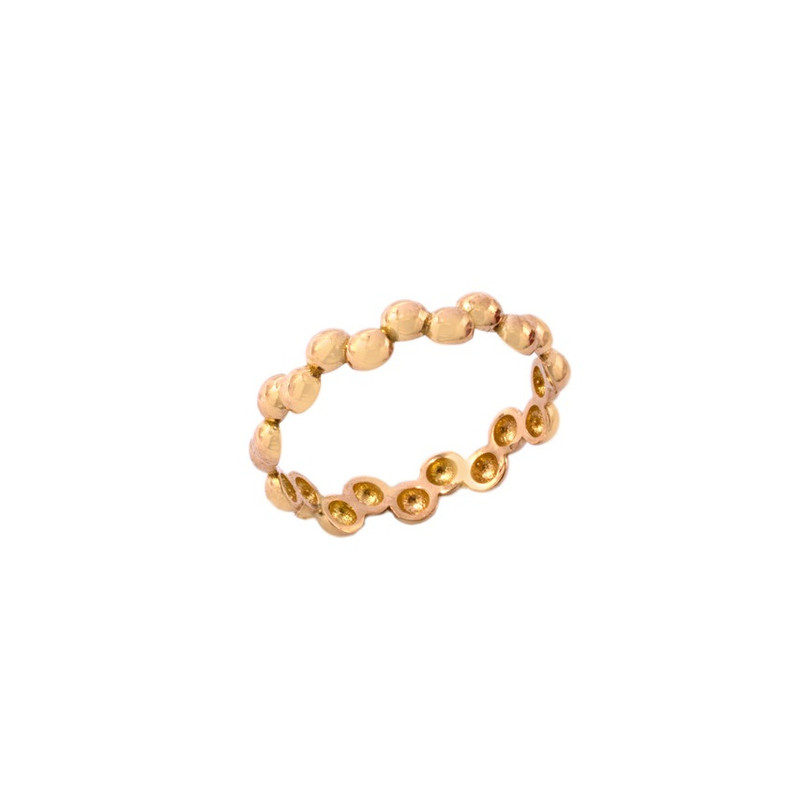 انگشتر طلا 18 عیار زنانه الی گالری مدل توپی سینوسی سایز 56