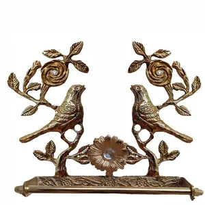 جا حوله ای برنجی مدل گل و بلبل