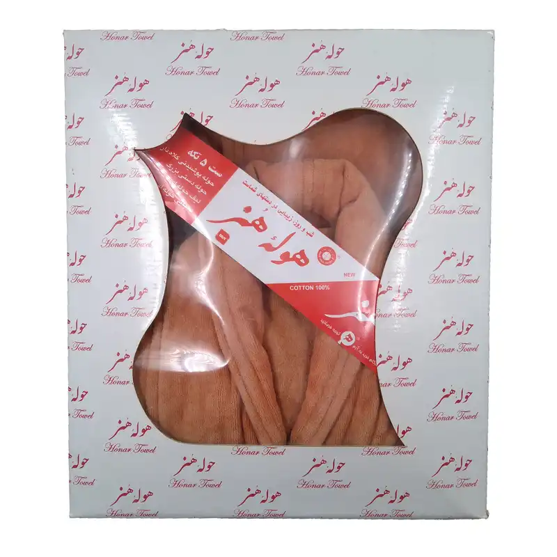 سرویس حوله پالتویی 5 تکه حوله هنر مدل سیمپل