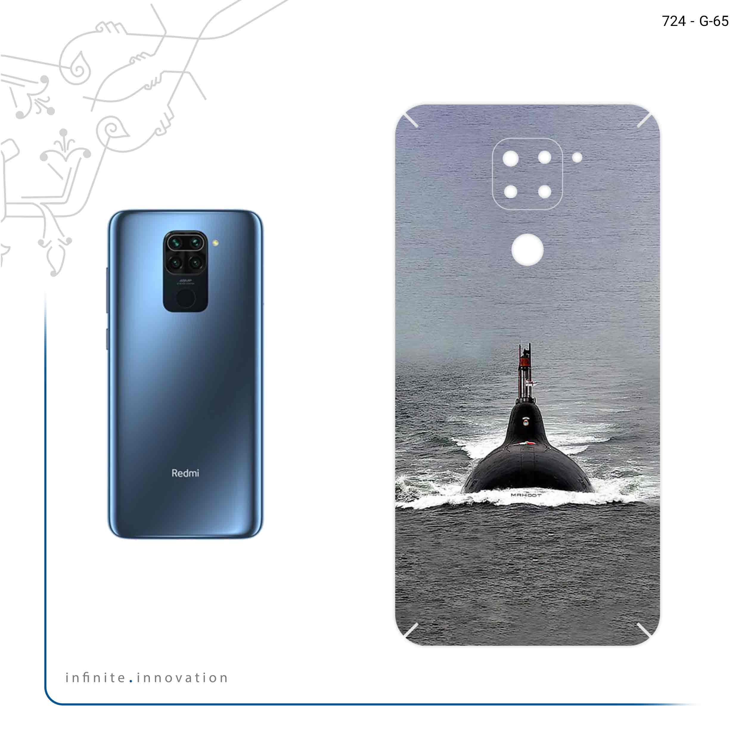 برچسب پوششی ماهوت مدل Submarine مناسب برای گوشی موبایل شیائومی Redmi 10X