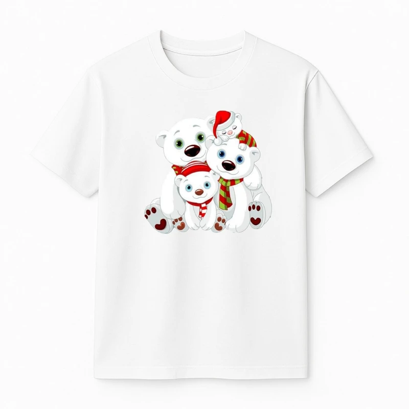 تی‌شرت آستین کوتاه پسرانه مدل خرس کریسمس کد v14 