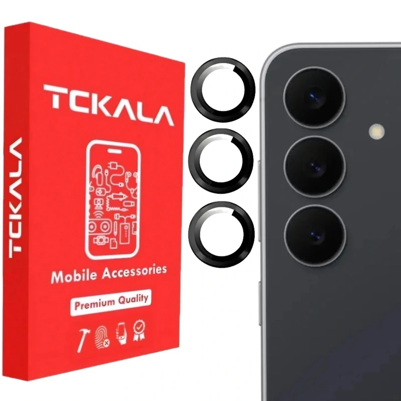 محافظ لنز دوربین فلزی تیسیکالا مدل نگین دار مناسب برای گوشی موبایل سامسونگ Galaxy S25 FE