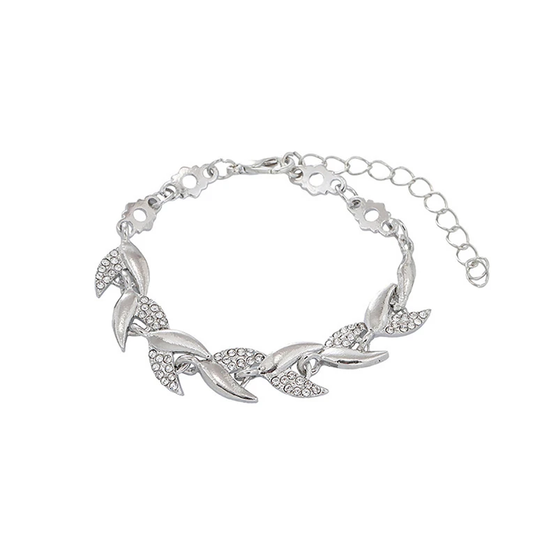 دستبند زنانه مدل تیغ ماهی نگینی کد 00965