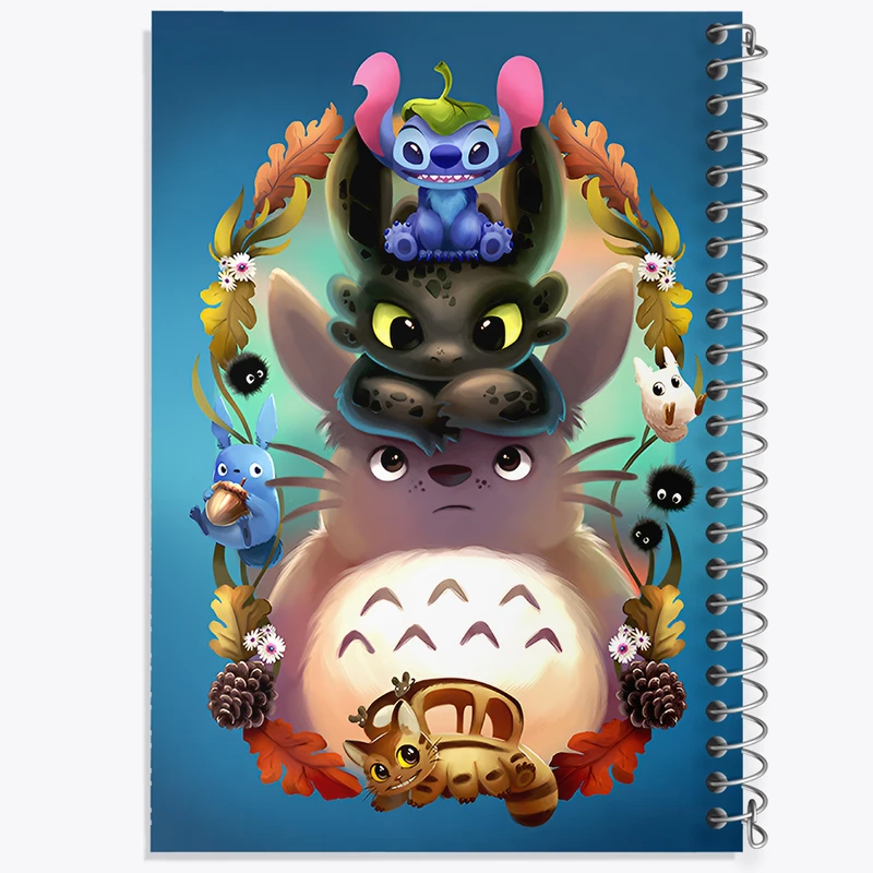 دفتر ژورنال نویسی 50 برگ خندالو مدل نقطه ای طرح توتورو و استیچ کد N5989