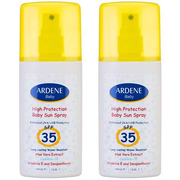 اسپری ضد آفتاب کودک آردن مدل SPF35 حجم 100 میلی لیتر مجموعه 2 عددی