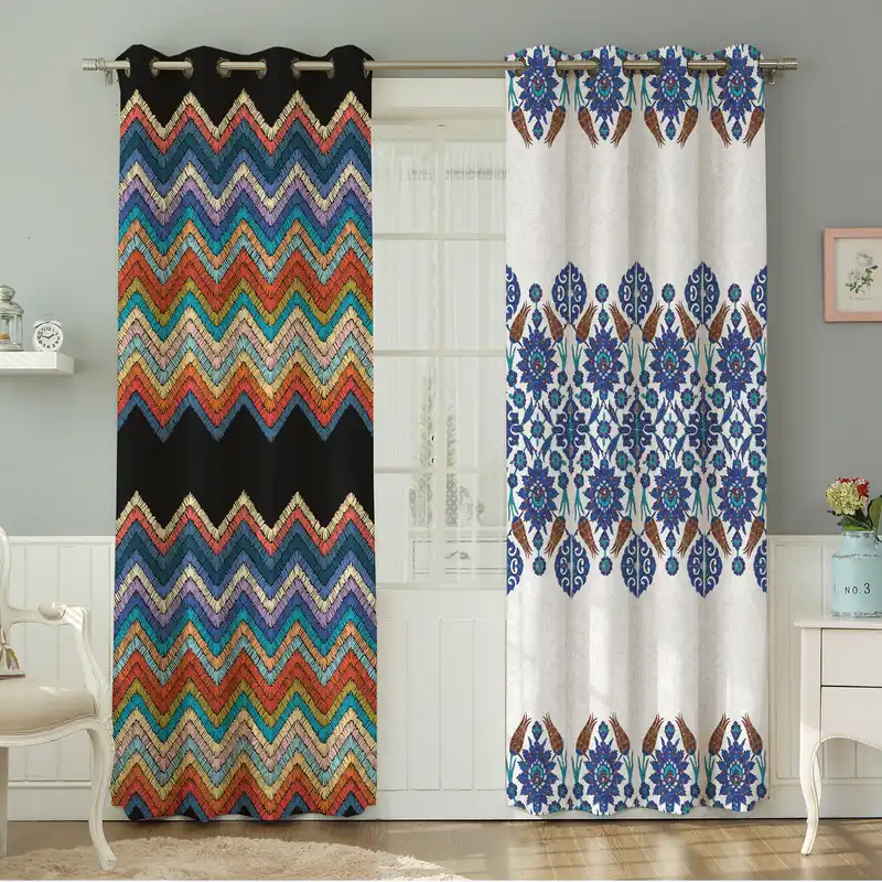 پرده نیروانا طرح سنتی مدل مخمل کد 5065سایز 140×280 سانتی متر