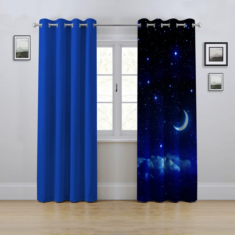 پرده مدل پانچی طرح ماه سایز 280x145 سانتی متر