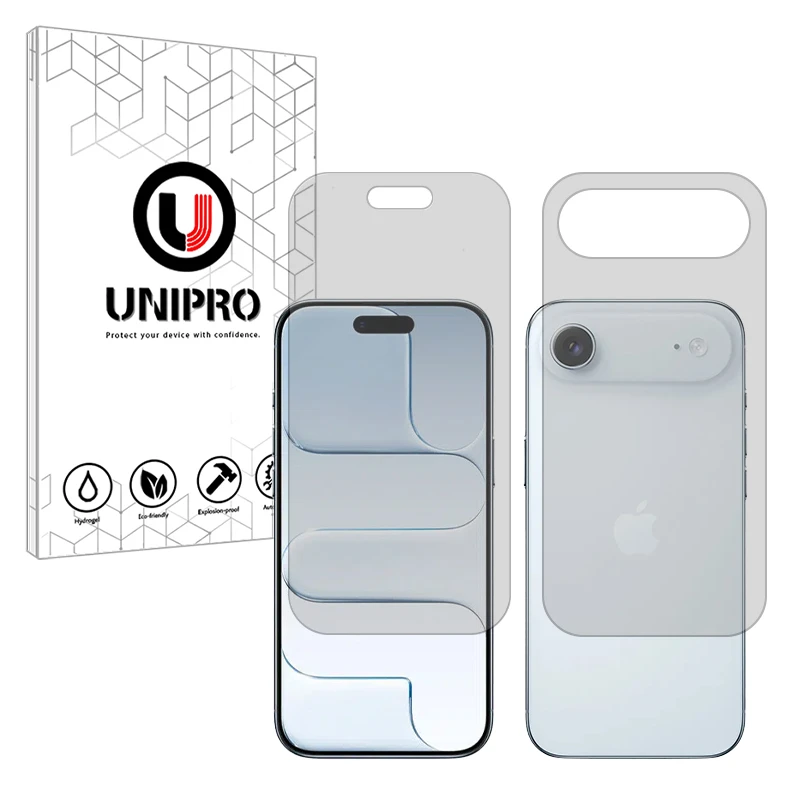 محافظ صفحه نمایش یونی پرو مدل مات مناسب برای گوشی موبایل اپل iPhone 17 Air به همراه محافظ پشت گوشی