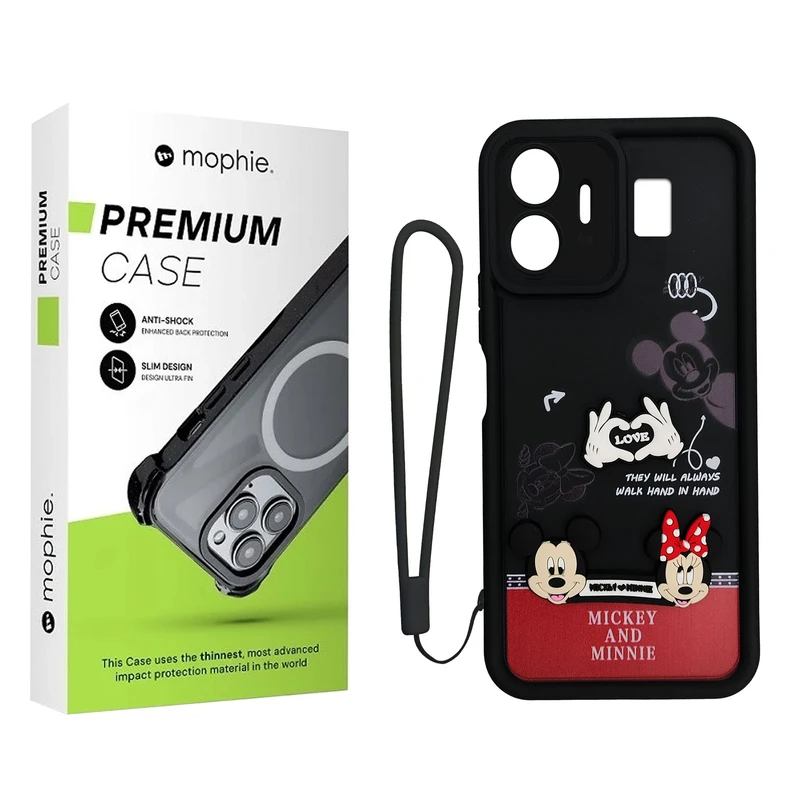 کاور موفی مدل Silicone Puffer Minni Mouse Strap مناسب برای گوشی موبایل ریلمی Realme GT3 به همراه بند