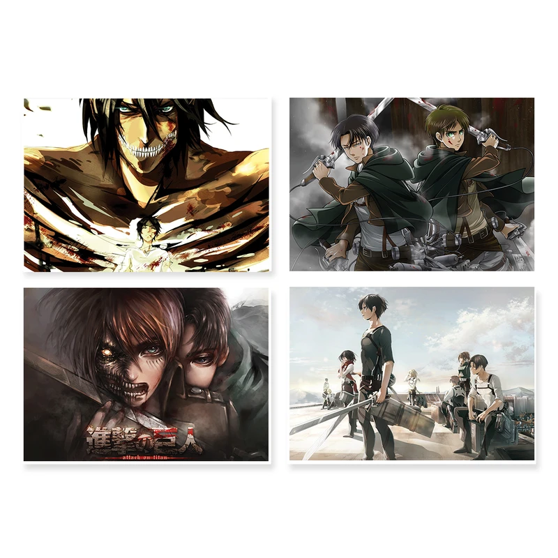 پوستر طرح حمله به تایتان کد A-2115 مجموعه 4 عددی