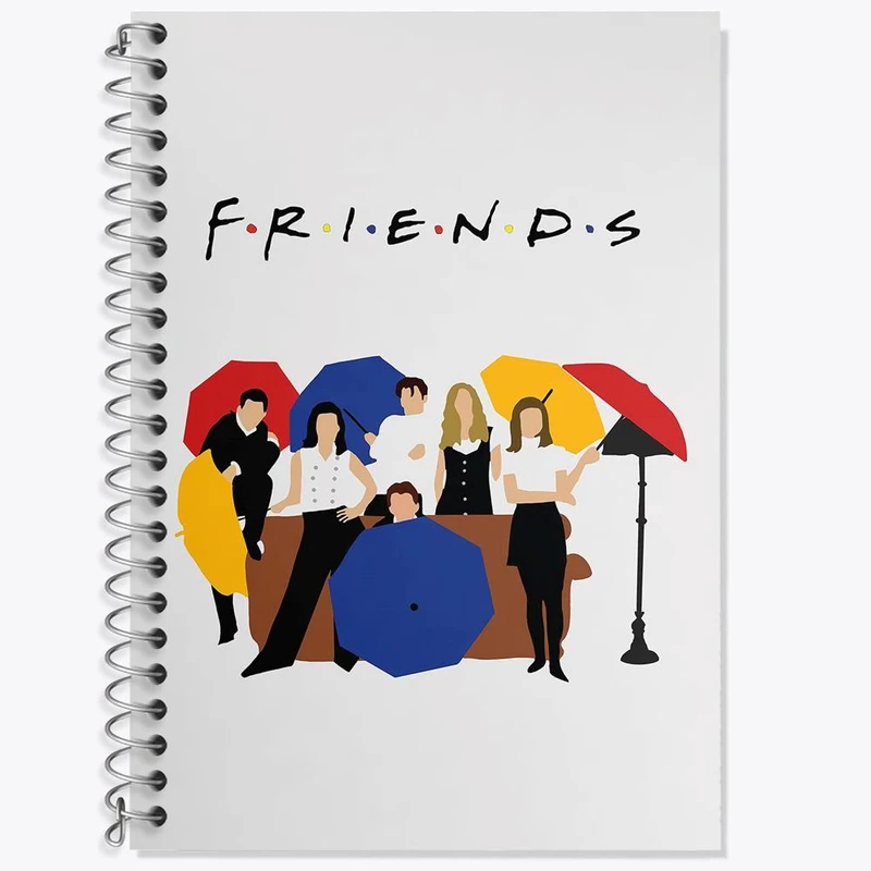 دفتر زبان 50 برگ خندالو مدل سه خط طرح سریال فرندز Friends کد 3142